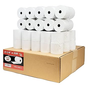 【中古】(48 Gsm 紙厚) 2 1/4 x 230フィート 1層感熱紙 [50ロール] BPAフリー レジスターテープ シャープ 01PU 01PU ER-A520 ER-A530 UP-700 XE-A201 XE-｜AJIMURA-SHOP
