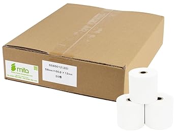 【中古】【未使用】mita 302LC CL01T-WH JET-650LSR 対応 汎用 感熱 レジ ロール紙 (20巻 パック ） クローバー電子用