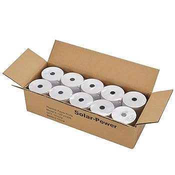 【中古】【未使用】Solar-Power 3 1/8 感熱紙 10ロール POSレジレシート用紙ロール 1層ボンド (3-1/8インチ x 233フィート)