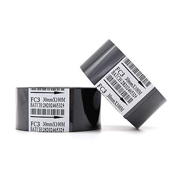 【中古】【未使用】FC3熱転写リボン 10ロール 日付コーダープリンターマシン用 HP-241 241B 241S TJ-08 DY-8 DY-6 (25mm x 100m)
