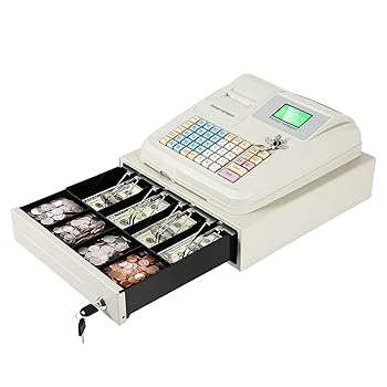 【中古】【未使用】POSシステム 48キー キャッシュレジスター 小規模ビジネス 小売業者 スーパーマーケット用 8デジタルLEDディスプレイ 電子キャッシュレジスター