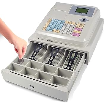 【中古】【未当て嵌める】陰電子POS取り合わせ金銭登録器、48手がかりLED見せびらかす陰電子金銭登録器、平ったい鍵盤とサーマルプリンター、受け売り店としての実業界向けお役目用金銭登録器