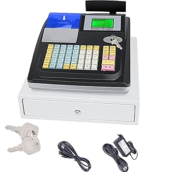 【中古】48手がかり陰電子現ナマ金銭登録器、Pos Casher 8デジタルLED見せびらかす、12Vキャッシュドロワー、平ったい鍵盤、サーマルプリンター付き添い人