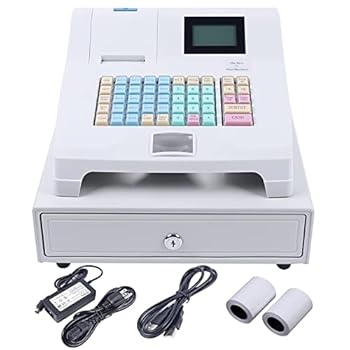 【中古】48手がかり陰電子金銭登録器 平ったい鍵盤とサーマルプリンター付き添い人 多役立つこと金銭登録器 使い分かりやすい 8デジタルLED お役目用金銭登録器 耐久性