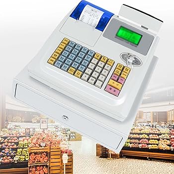 【中古】システム電子レジ、タブレットキーボード付き電子レジ、レシートプリンタ付き中小企業電子レジ、レストラン,White