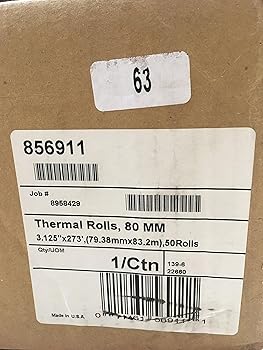 【中古】【未当て嵌める】ユニバーサルの利得の熱質問用紙預け入れる印刷工、3 ? 1 / 8インチ X 273 \u0027、一巻き、50 /カートン