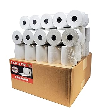 【中古】【未使用】BuyRegisterRolls (50ロール) 3 1/8 x 230インチ 感熱紙レシートロール (55GSM プレミアム品質ドイツ紙) すべてのPOSキャッシュレジスターに適合|AJIMURA-SHOP