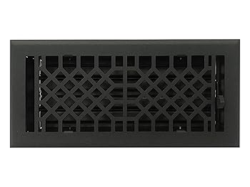 【中古】フロアレジスター - アンティークスタイルデザイン 4x10 Inch ブラック