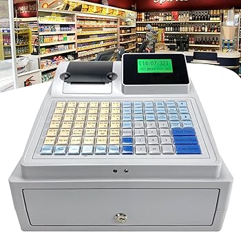 【中古】かっこ良い陰電子現ナマ金銭登録器、抽き出し付き添い人48足懸かり陰電子現ナマ金銭登録器、食べ物屋および買い出しショッピングセンター用のフラットキーパッド