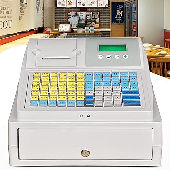 【中古】【未使用】81キーフラットキーパッドとサーマルプリンターを備えた8デジタルLED電子キャッシュレジスター、多機能キャッシュレジスター