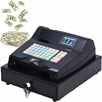 【中古】現ナマ金銭登録器 - 4 大建築 5 硬貨、取りはらい能力のあるな現ナマお盆とサーマルプリンターを備えた陰電子 POS システムキャッシュレジスター