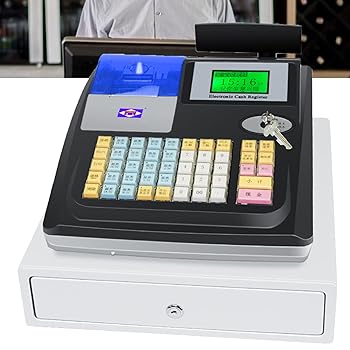 【中古】【未使用】48キーのキャッシュレジスター、フラットキーボードとサーマルプリンター、8つのデジタルLED商用キャッシュレジスター、小売またはホスピタリテ｜AJIMURA-SHOP