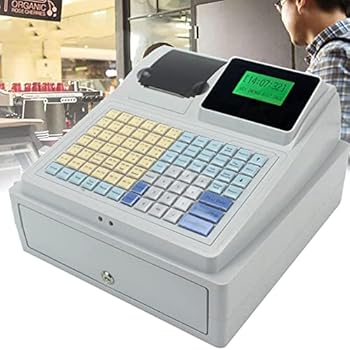 【中古】81キーのキーボードとキャッシュドロワーとサーマルプリンターを備えた電子キャッシュレジスター、中小企業向けの8つのデジタルLEDカスタマーデ
