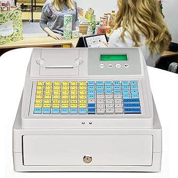 【中古】電子POSシステムレジ、8個のデジタルLEDレジ（取り外し可能な現金トレイとサーマルプリンタ付き）、多機能小売レジ