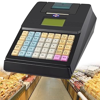 【中古】商用ミニ電子キャッシュレジスター、フル英語キーボード、サーマルプリンター付き40キースマートティル、小規模ビジネススーパーマーケット向け,｜AJIMURA-SHOP