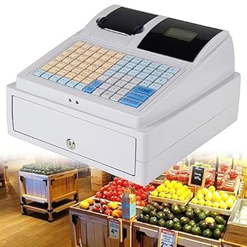 【中古】【未使用】81キー電子キャッシュレジスター、サーマルプリンターと大容量キャッシュドロワー付き、ショッピングセンター、商業スマートレジに最適
