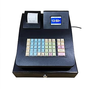 【中古】【未使用】電子キャッシュレジスター、サーマルキャッシュレジスターマシン、8デジタルLEDキャッシュレジスター、48キー隆起キーボード、頑丈で耐久性があ