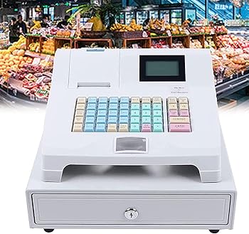 【中古】POSシステムレジ、48キーリムーバブルキャッシュトレイとサーマルプリンターを備えた電子レジ、8デジタルLEDコマーシャルレジ/中小企業/小売/レ|AJIMURA-SHOP