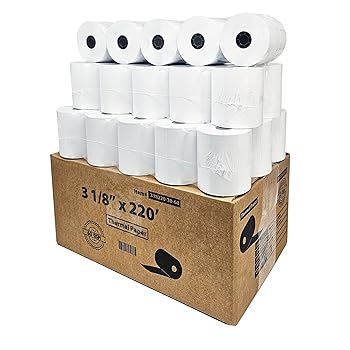【中古】BuyRegisterRollsの30渦巻形 60GSM ヘビーサーマル) 3 1/8 x 220 感熱紙受け取り証書渦巻形 全てのClover POS金銭登録器印刷工、Star Micronic