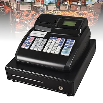 【中古】【未使用】電子レジスター、中小企業向け商業48キーキャッシュレジスター、キャッシュドロワーボックスとデジタルLEDディスプレイを備えたPOSシステムキャ