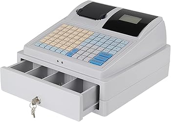 【中古】81キー電子レジスター、商業用スマートティル、サーマルプリンターと大容量キャッシュドロワー付き、ショッピングセンター向け