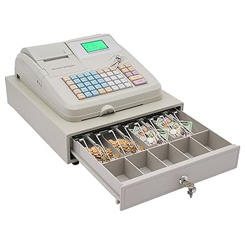 【中古】キャッシュレジスター、48キー電子多機能キャッシュレジスター、引き出しボックス&LED&キー付き 小企業向け商業キャッシュスーパーマーケットス