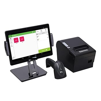 【中古】レジスター 10 インチ POS レジ システム (タブレット、ブラケット、プリンター、スキャナー付き)、モバイル ポイント オブ セール用ソフトウェ