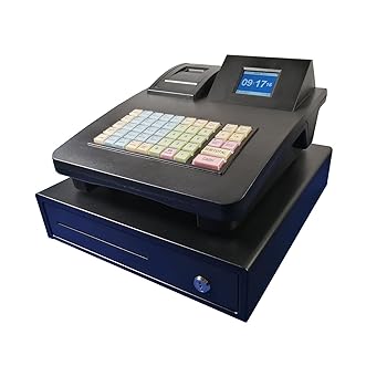 【中古】商業用電子レジスター、キャッシュティル、中小企業/小売/レストラン向け多機能レジスター、フル英語キーボード（ドロアは含まれていません）