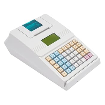 【中古】【未使用】40キー電子キャッシュレジスター、商用ミニ電子キャッシュレジスター、8デジタルLEDディスプレイ、サーマルプリンターと引き出し付きPOSシステム