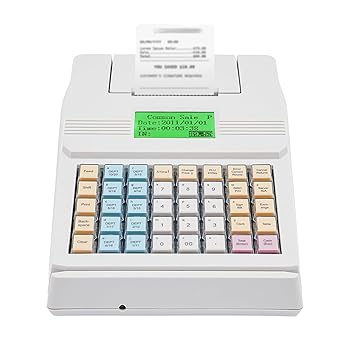 【中古】御役目用ミニ陰電子金銭登録器、40足懸かり陰電子POS取り合わせ金銭登録器、サーマルプリンターと抽き出し付き添い人、8デジタルLED見せびらかす、中小会社組織向け多機