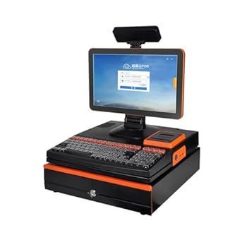 【中古】【未使用】電子レジスター、 キーボードドラッグストアコンビニエンスストア文具店レジコンピュータ、統合レジ付きスマートショッピングモールスーパーマー