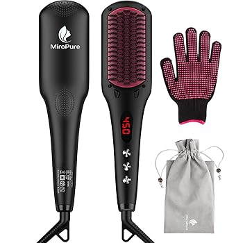 【中古】【未使用】MiroPure ストレートブラシ ヘアアイロン ヒートブラシ マイナスイオン 16段階温度調節 MAX230℃ ツヤ感UP 温度記憶 急速加熱 1時間自動電源オフ｜AJIMURA-SHOP
