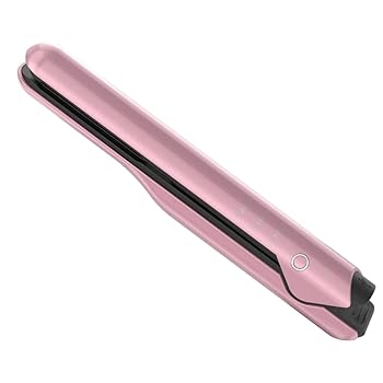 【中古】ヘアアイロン コードレス ストレート usb充電式 2way カール メンズ ミニ 女性 ポーチ付き (Pink)