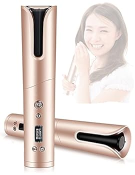 【中古】オートカールヘアアイロン 自動小銃カールヘアアイロン 自動小銃一巻き コードレス 長い巻き毛道のり合わせる能力のある 140~200℃\u00264座標軸体温合わせる 8~18秒\u0026タイマー築き上げる USB