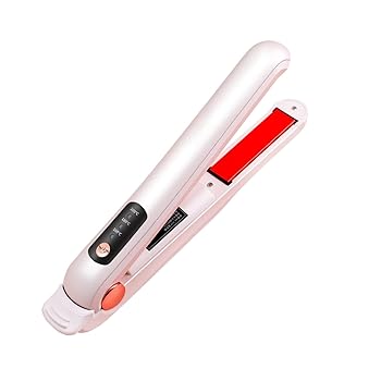【中古】【未使用】Yiersan ヘアアイロン コードレス ストレート カール 2way ミニ USB充電式 160/180/200℃ 三段階温度設定可能 (Pink)