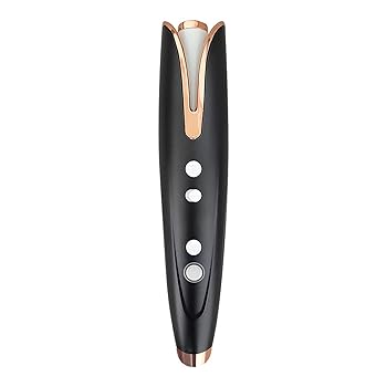 【中古】【未使用】YJYJ 自動ヘアカーラー 自動カールアイロンワンド 4テンポ＆タイマー設定付き カールアイロン デュアル電圧自動シャットオフ 高速加熱スピンアイ