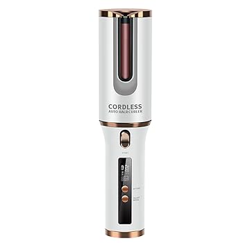 【中古】YJYJ 自動カールアイロン ワイヤレス自動ヘアカーラー調整可能な温度回転カールアイロン USB 充電携帯用カーリングワンド ヘアスタイリングのた