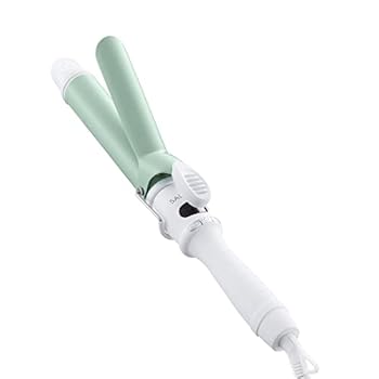【中古】【未当てはめる】SALONIA サロニア 陶器 長い巻き毛 髪の毛鉄 コテ 32粍 外国で相応う 耐熱合財袋付 SL-008CG チリングリーン