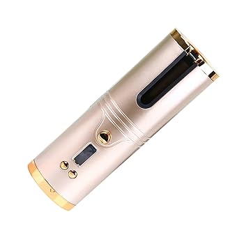 【中古】コードレスヘアアイロン 自動カールヘアアイロン 150-200℃ 3段階温度調節 多機能USB充電自動巻き髪 持ち運び便利 収納袋付け 自宅 旅行に 英語