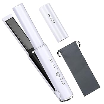 【中古】【未使用】ヘアアイロン コードレス ストレート ミニ ヘアアイロン 2way カール\u0026ストレート 3段階温度設定可能 ワイヤレス 前髪 軽量 日本語説明書付き(ホ