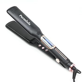 【中古】【未使用】Perminia ストレートアイロン ヘアアイロン 40mm 幅広 ストレート\u0026カール 2way 高級 LCDスクリーン付き MAX230℃ マイナスイオン発生 男女兼用