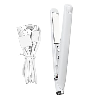 【中古】ミニストレートアイロン | 2 in 1 ミニ フラット アイロン ヘア ストレート アイロン トラベル サイズ,USB 電源高速ヒートアップセラミックプレ