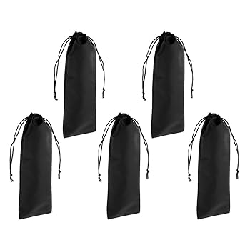 【中古】【未使用】ヘアアイロンとカーリングワンド用巾着収納バッグ5個 黒