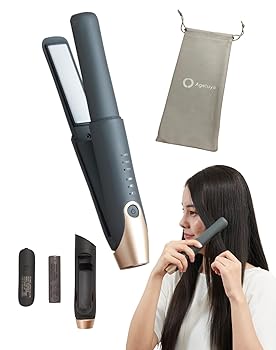 【中古】アゲツヤ コードレスヘアアイロン2 外国で相応う 機内持ち込み可 薄墨色 | 持ちはこぶ合切袋付 【PSE公許手に入れる生産物】独居室着脱可 typeC申し受ける 3000mA 300W 3段