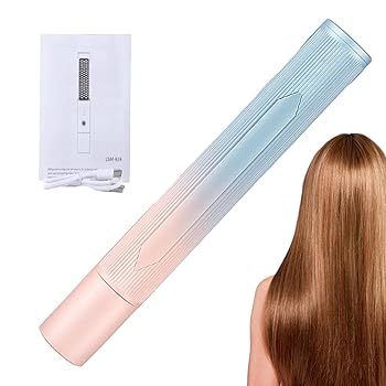 【中古】ストレートヘアアイロンコーム | USB充電式ヘアアイロンスティック | 熱傷防止 4000Ah 充電式ヘアアイロン、USB 充電用矯正ブラシ Towoto