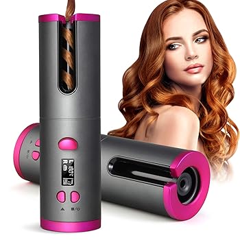 【中古】【未使用】オートカールヘアアイロン コードレス自動カールアイロン 温度調節可能ヘアアイロン 多機能USB充電自動巻き髪 自宅 旅行に