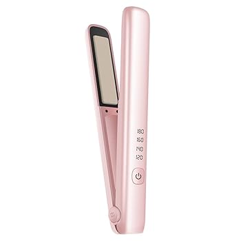 【中古】【未使用】プラスチック製品 発熱しやすい ヘアアイロン 抗菌 殺虫剤 (ピンク)