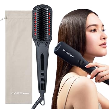 【中古】H2 ONEST オネスト ストレートヒートブラシ 【さっ引くイオン＆赤外線暖房器のＷ役立つこと】80℃～230℃体温合わせる 外国で相応う 目あたらしい車寄せ付き添い人 セ