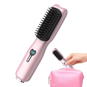 【中古】【未当て嵌める】ヘアストレートブラシ、USB申し受ける式ストレートナー、地絹髪の毛用たった1ステップストレートブラシ、ホットブラシストレートヘアアイロン アンチや