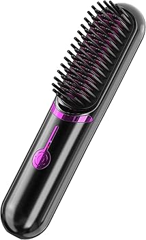 【中古】【未使用】Fiegcit ヘアアイロン ストレート コードレス ブラシ型 usb充電式 ミニ 女性 メンズ 人気